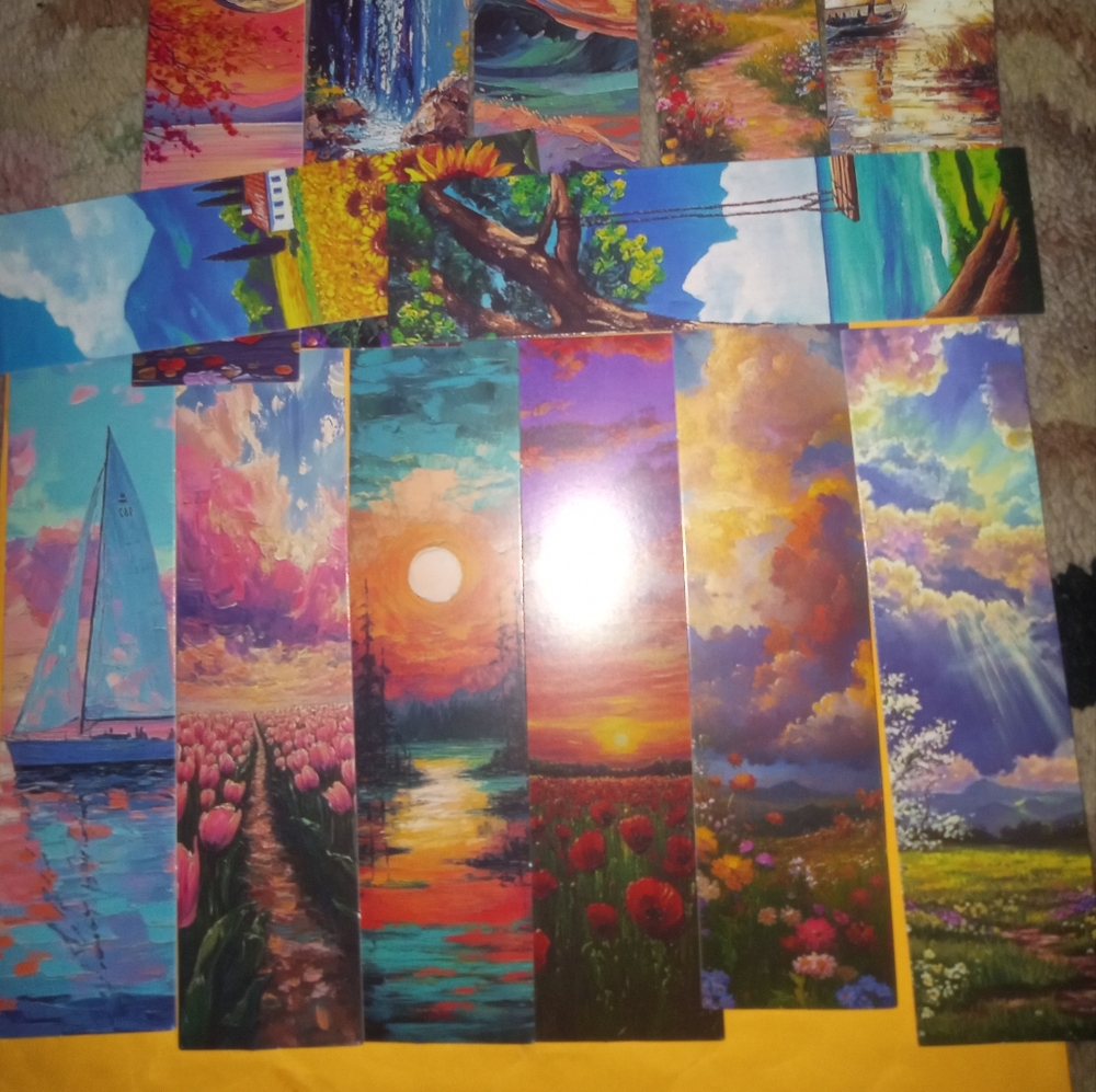 6 Pack Vibrant Abstract Landscape Bookmarks